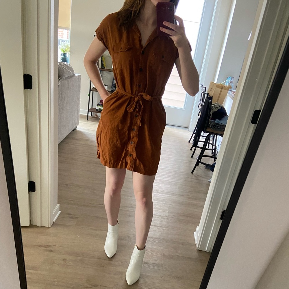 Old Navy Rustic short sleeve fall dress with waist tie